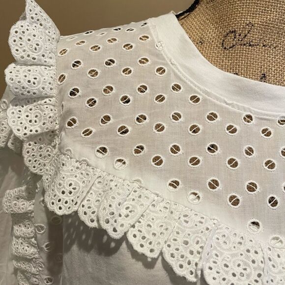 NWT Anthropologie Caty Ruffled Eyelet Blouse XL B-1149 - Picture 8 of 9